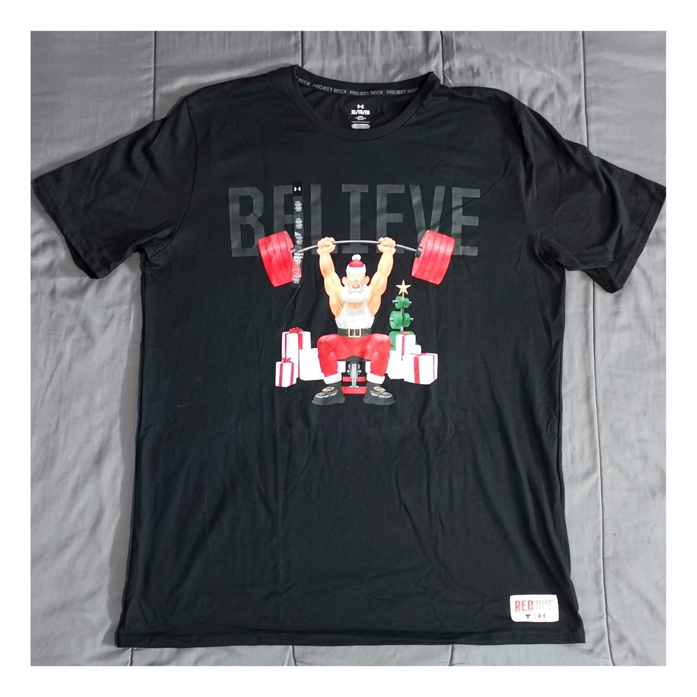 Under Armour Project Rock Red One Believe T-Shirt - Black JapanSport 6003011-001